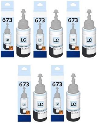 PRINT TONIC T6735 Light Cyan Ink Compatible for L800,L805,L810,L850,L1800(Pack of 5 Ink ) Cyan Ink Bottle