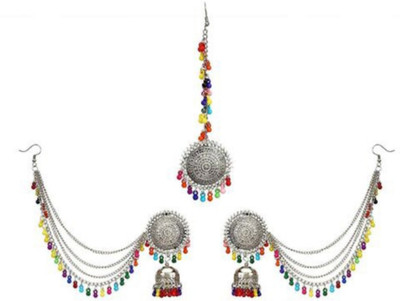 Ratmanee Alloy Silver Multicolor Jewellery Set(Pack of 1)