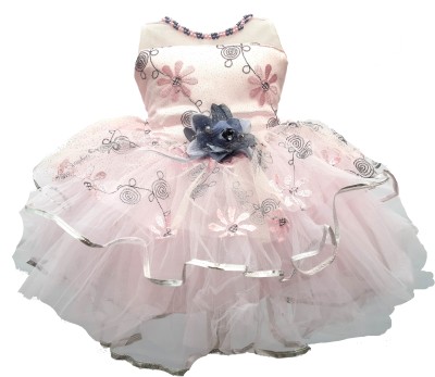 kids fashion hub Baby Girls Midi/Knee Length Festive/Wedding Dress(Pink, Sleeveless)