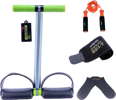 UNITRIM Tummy Trimmer Single Spring Male, Skipping Rope and Sweat Slim Belt Combo Fitness Accessory Kit Kit