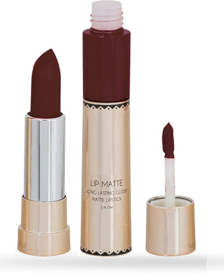 ADJD COFFEE COLOR Lip Matte 2 IN 1 Long Lasting Matte & Gloss Lipstick(COFFEE, 8 ml)