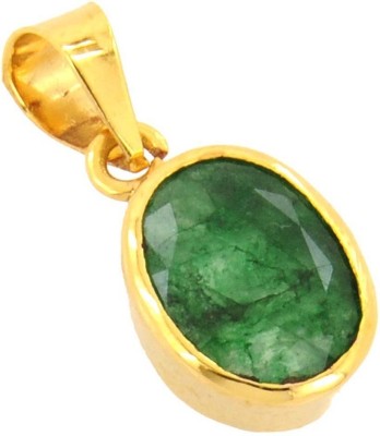 GALAXY ASTRO Emerald Stone Pendant Panna 7.25 ratti Precious Stone Lab Certified for unisex Gold-plated Emerald Alloy, Stone Pendant