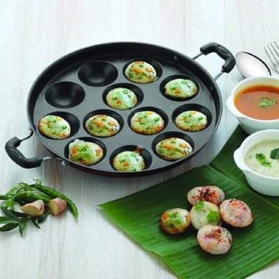 Swarambh Paniarakkal with Lid 1 L capacity 23 cm diameter(Aluminium, Non-stick)