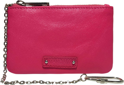 MANDAVA Genuine Leather with Suede Lining Pink Unisex Key Chain Pouch Pouch
