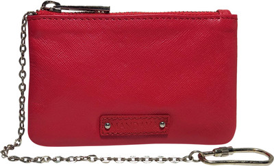 MANDAVA Genuine Leather with Suede Lining Red Unisex Key Chain Pouch Pouch