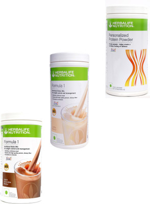 Herbalife Nutrition FORMULA1 CHOCOLATE + VANILLA 2 PSC 1000 G+PERSONALIZED PROTIEN POWDER 400 G Plant-Based Protein(1.4 g, CHOCOLATE, VANILLA)