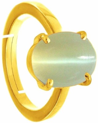 TODANI JEMS Cats Eye Stone Ashtadhatu Adjustable Lahsuniya Ring 11.25 Ratti Brass Cat's Eye Gold Plated Ring