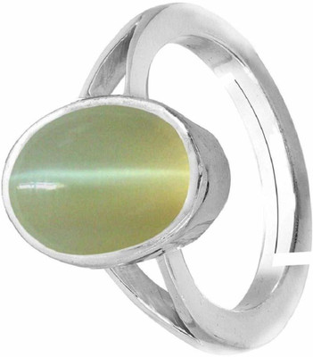 TODANI JEMS Shell Lehsuniya Cats Eye Stone Ashtadhatu Adjustable Ring 14.25 Ratti Metal Cat's Eye Silver Plated Ring