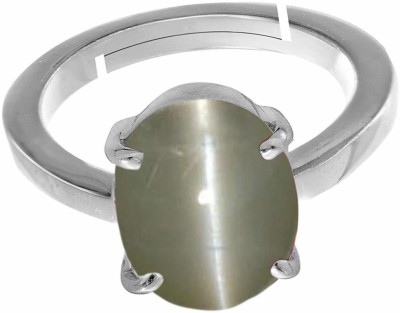 TODANI JEMS Cats Eye Stone Ashtadhatu Adjustable Lahsuniya Ring 9.25 Ratti Metal Cat's Eye Silver Plated Ring