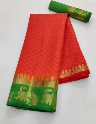 BHOLEBABA CREATION Woven Banarasi Tussar Silk Saree(Yellow)