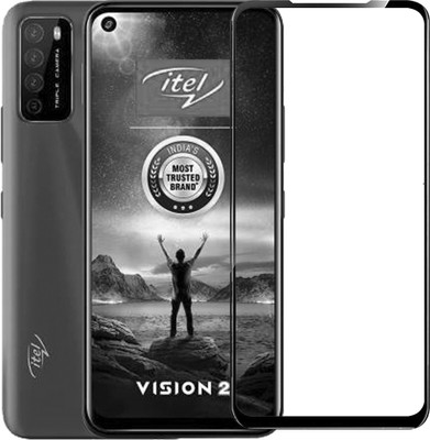 VDAT Edge To Edge Tempered Glass for Itel Vision 2(Pack of 1)