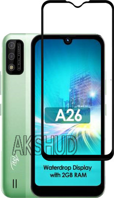 AKSHUD Edge To Edge Tempered Glass for Itel A26(Pack of 1)