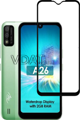 VDAT Edge To Edge Tempered Glass for Itel A26(Pack of 1)