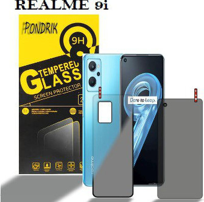 PONDRIK Front and Back Tempered Glass for REALME 9i(Pack of 2)