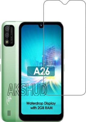AKSHUD Tempered Glass Guard for Itel A26(Pack of 1)