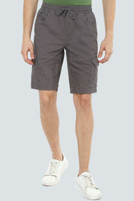 LOUIS PHILIPPE Solid Men Grey Regular Shorts