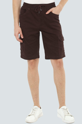 LOUIS PHILIPPE Solid Men Brown Regular Shorts