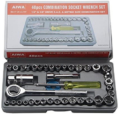 VARIP ENTERPRISE 40 PCS in 1 Screw Driver / Spanner / Wrench Set Automobile Tool Box Set Socket Set(Pack of 1)
