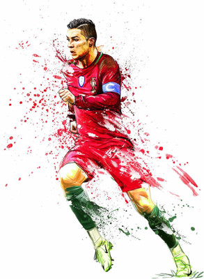 StickerYard 76 cm Football Player Ronaldo Self Adhesive Sticker(Pack of 1)