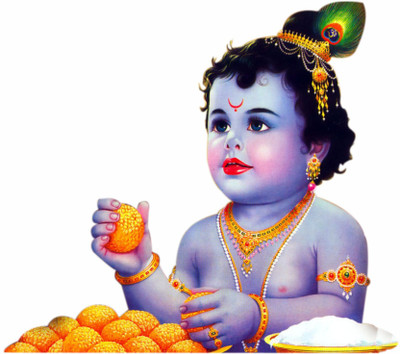 StickerYard 53 cm Bal Krishna Self Adhesive Sticker(Pack of 1)