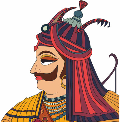 StickerYard 55 cm Maharana Pratap Self Adhesive Sticker(Pack of 1)