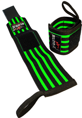 STARX Weight Lifting Wrist Support (Pack of 2) Wrist Band Training Hand Bands Green Ankle Support(Green, Black)