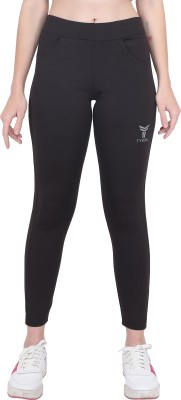 DVILLA Solid Women Black Track Pants