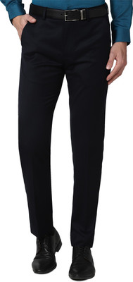 PETER ENGLAND Slim Fit Men Dark Blue Trousers