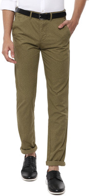 VAN HEUSEN Slim Fit Men Green Trousers