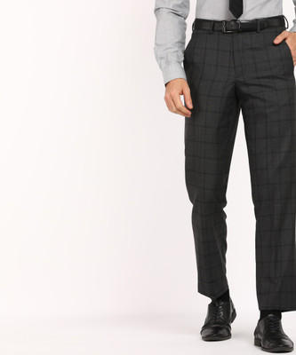 VAN HEUSEN Regular Fit Men Grey Trousers