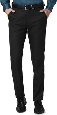 PETER ENGLAND Slim Fit Men Black Trousers