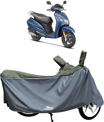 XAFO Two Wheeler Cover for Honda(Activa, Green, Grey)