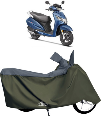 XAFO Two Wheeler Cover for Honda(Activa, Green, Grey)