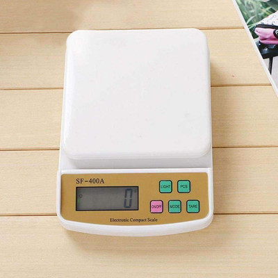 MOBONE ® Compact Scale with Tare Function Sf 400A 10 Kg Digital Multi-Purpose Kitchen Weighing Scale(White)