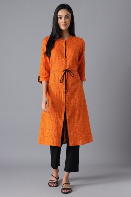 Aurelia Women Printed A-line Kurta(Orange)