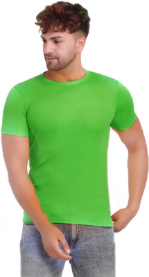 ZFIT Solid Men Round Neck Green T-Shirt