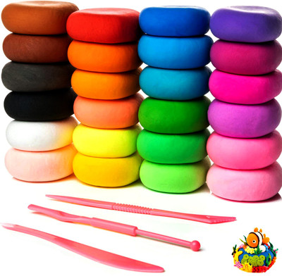 MegaValue Best quality Colorful Soft Clay,Non-Toxic Modelling Magic Fluffy Clay with Tools