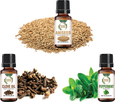 botanic garden Combo of peppermint,Clove & Aniseed Essential oil-10ml each(30 ml)