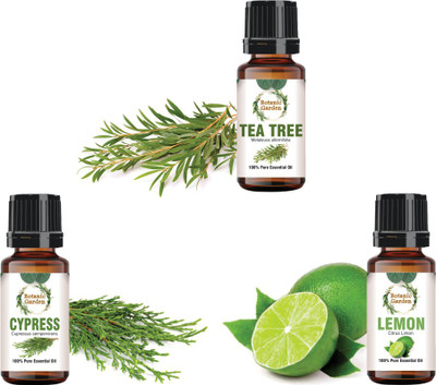botanic garden Combo of tea tree,Cypress & Lemon essential oil for warts-10ml each(30 ml)