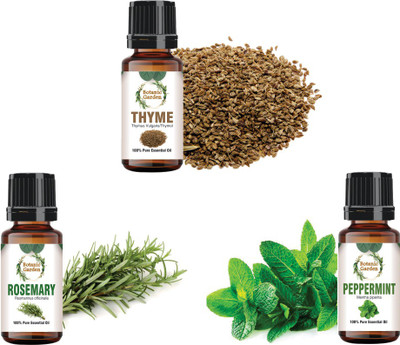 botanic garden Combo of peppermint,thyme,rosemary essential oil for Sinusitis-10ml each(30 ml)