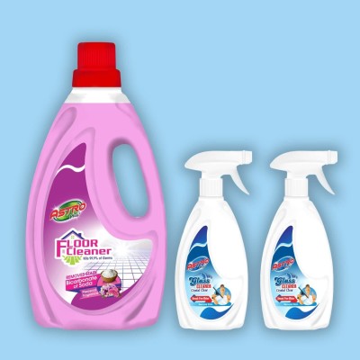 ASTRO PLUS+ Floor Cleaner Lavender Fragrance 3L|Glass Cleaner|Multisurface Cleaner 2 PCfree Lavender(3 x 1.33 L)