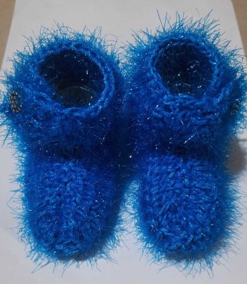 Hey Babies Booties Booties(Toe to Heel Length - 11 cm, Blue, Pink)