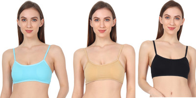iBest Women Sports Lightly Padded Bra(Black, Beige, Blue)