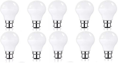 Nightstar 9 W Basic Round B22 LED Bulb(White, Pack of 10)