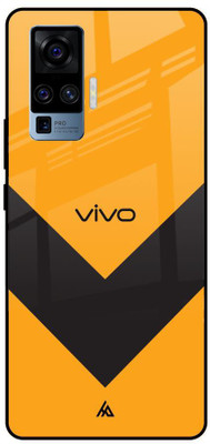 Hocopoco Back Cover for Vivo X50 Pro(Yellow, Black, Silicon, Pack of: 1)