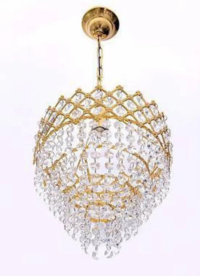 BILAL ANSARI 250MM JHOOMER GLOSSY LOOK CHANDELIER CEILING LAMP WITH DECENT LIGHT Chandelier Ceiling Lamp Chandelier Ceiling Lamp(Gold)