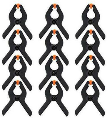 Stookin Photography backdrop clip 4.3 inch Heavy Duty backdrop stand clamp clip (12 Pcs) 4.3 Plastic Photography Backdrop clip(Set of 12, Black)