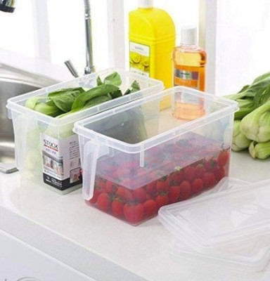 MAITRI ENTERPRISE Plastic Grocery Container  - 2 L(Pack of 2, Clear)