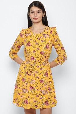 Allen Solly Women A-line Yellow Dress