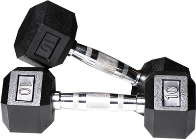 YMD Hexa Dumbbells (Pack of Two) Set of 10kg Fixed Weight Dumbbell(20 kg)